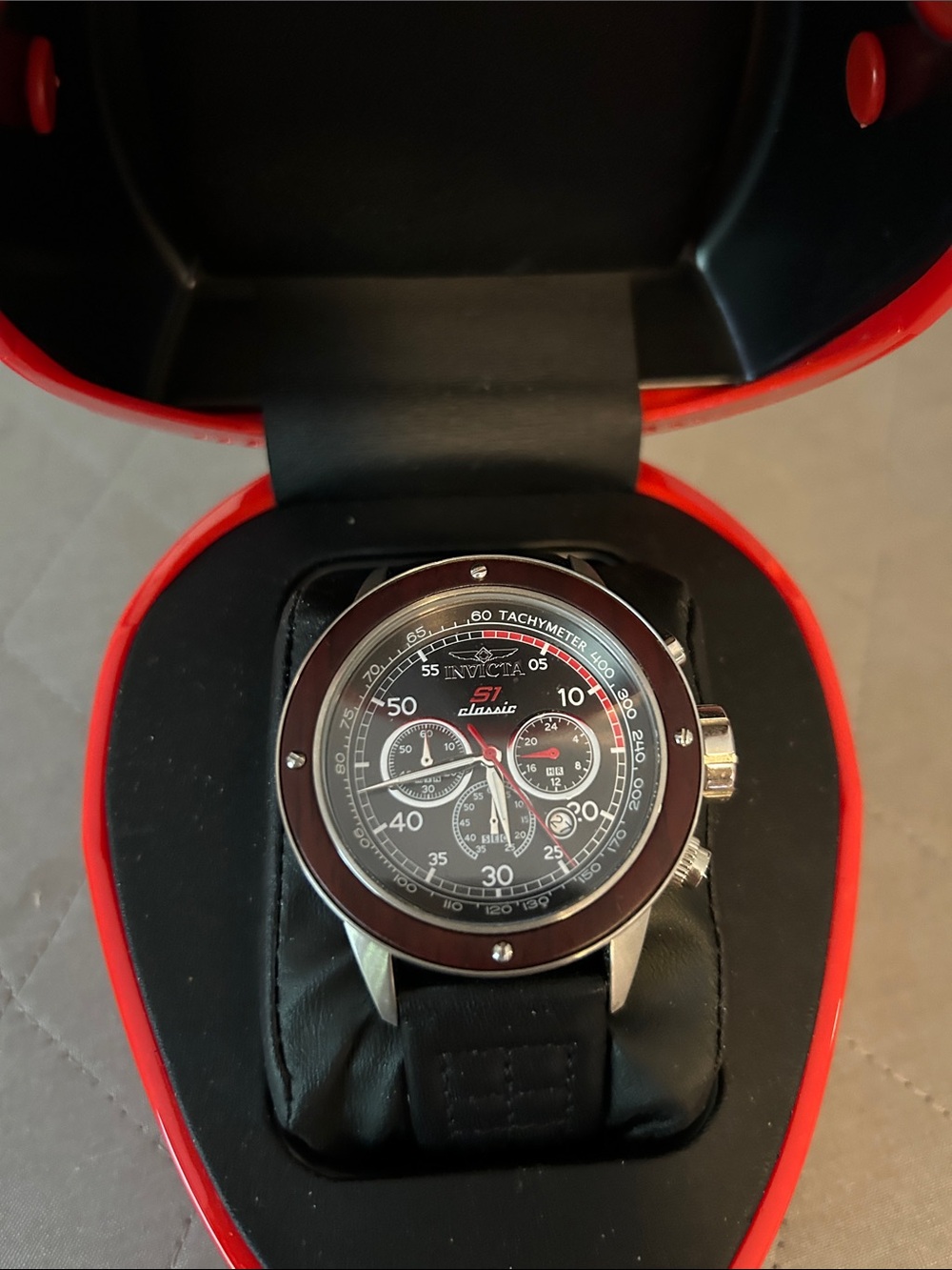 Invicta Black and Red S1 Rally Sport Chronograph Watch